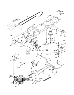 Drive Diagram and Parts List for 917254191  Craftsman Lawn Tractor