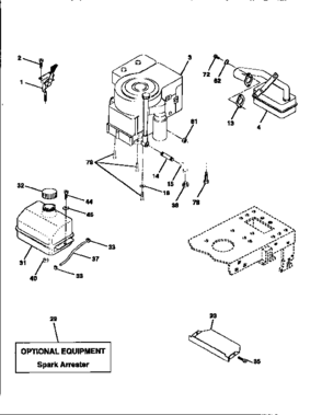 Engine Diagram and Parts List for 917270610  Craftsman Lawn Tractor