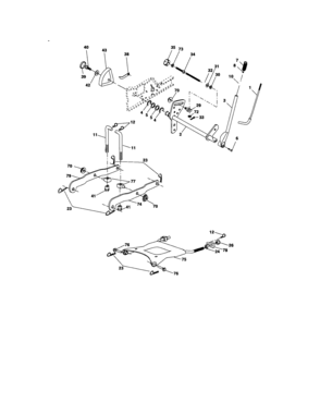 Lift Assembly Diagram and Parts List for 917276350  Craftsman Lawn Tractor