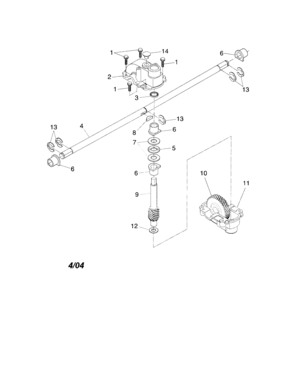 Gearcase Assembly Diagram and Parts List for 917192425  Craftsman Lawn Mower