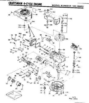 Part Location Diagram of 33305A Craftsman Mounting flange