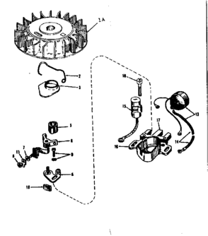 Magneto Diagram and Parts List for 143124071  Craftsman Engine