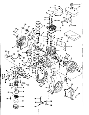 Basic Engine Diagram and Parts List for 143501151  Craftsman Engine