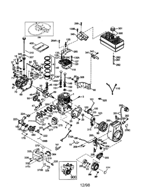 Craftsman 4-cycle Engine Diagram and Parts List for 143991103  Craftsman Engine