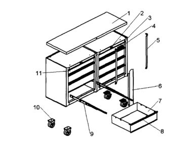Tool Chest Diagram and Parts List for 706335110  Craftsman Tool Stand & Cart