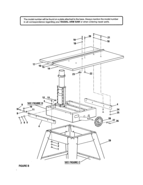 Table Diagram and Parts List for 9058  Craftsman Saw