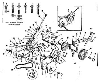 Replacement Parts Diagram and Parts List for 917624A23  Craftsman Lawn Tractor