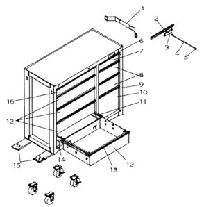 Tool Chest Diagram and Parts List for 706379851  Craftsman Tool Stand & Cart
