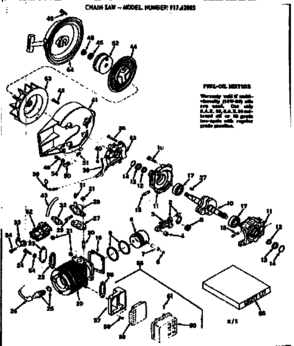 Chain Saw Diagram and Parts List for 91762801  Craftsman Chainsaw