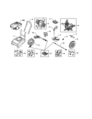Main Unit Diagram and Parts List for 580752871  Craftsman Pressure Washer