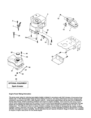 Engine Diagram and Parts List for 917256721  Craftsman Lawn Tractor