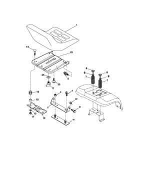 Seat Assembly Diagram and Parts List for 917276782  Craftsman Lawn Tractor