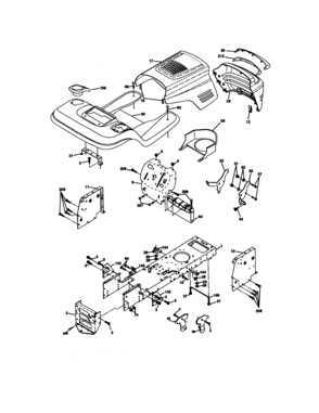Chassis And Enclosures Diagram and Parts List for 917272060  Craftsman Lawn Tractor