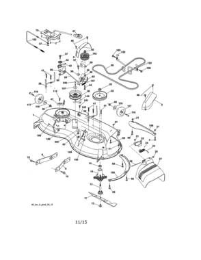 Mower Deck Diagram and Parts List for 917250842  Craftsman Lawn Tractor