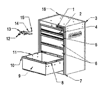 Tool Cabinet Diagram and Parts List for 706586610  Craftsman Tool Stand & Cart