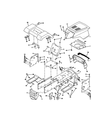 Chassis And Enclosures Diagram and Parts List for 917270512  Craftsman Lawn Tractor