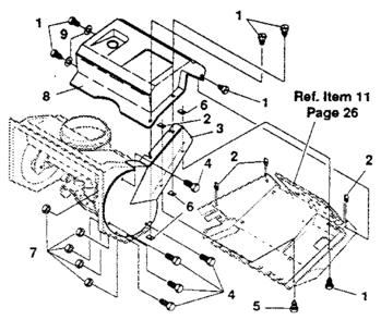 Belt Cover Diagram and Parts List for 536884330  Craftsman Snow Blower