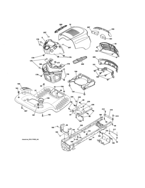 Chassis Assembly Diagram and Parts List for 917986332  Craftsman Lawn Tractor