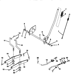 Lift Assembly Diagram and Parts List for 917270621  Craftsman Lawn Tractor