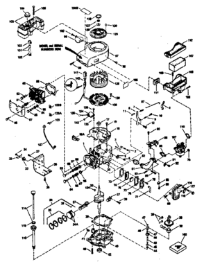 Basic Engine Diagram and Parts List for 143366112  Craftsman Engine