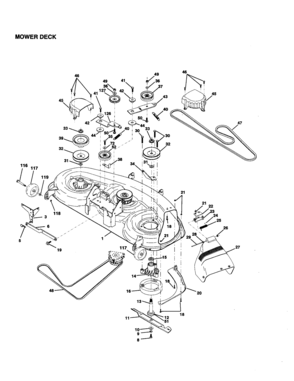 Mower Deck Diagram and Parts List for 917259090  Craftsman Lawn Tractor