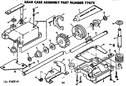 Solid State Ignition/gear Case Asm Diagram and Parts List for 131978812  Craftsman Lawn Mower
