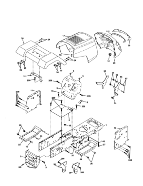 Chassis And Enclosures Diagram and Parts List for 917277160  Craftsman Lawn Tractor