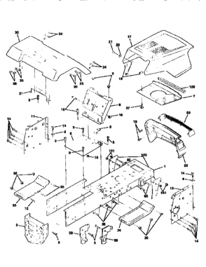 Chassis And Enclosures Diagram and Parts List for 917256810  Craftsman Lawn Tractor
