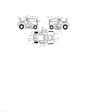 Decals Diagram and Parts List for 917272248  Craftsman Lawn Tractor