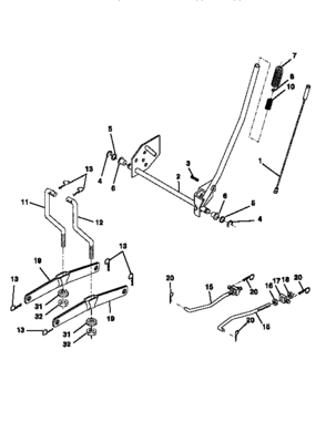 Lift Diagram and Parts List for 917256350  Craftsman Lawn Tractor