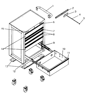 Tool Chest Diagram and Parts List for 706956910  Craftsman Tool Stand & Cart