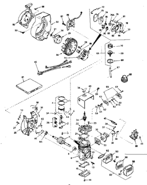 Basic Engine Diagram and Parts List for 200692122  Craftsman Engine