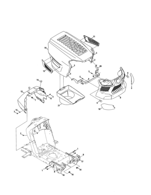 Hood/bumper Diagram and Parts List for 247203716  Craftsman Lawn Tractor
