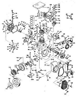 Engine Diagram and Parts List for 143680012  Craftsman Engine