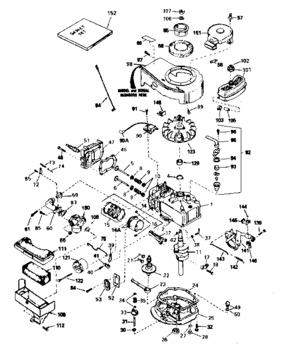 Engine Diagram and Parts List for 143351022  Craftsman Engine