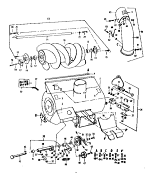 Auger Assembly Diagram and Parts List for 84226027  Craftsman Snow Blower