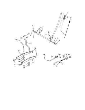 Lift Assembly Diagram and Parts List for 917274630  Craftsman Lawn Tractor