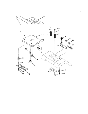 Seat Assembly Diagram and Parts List for 917271060  Craftsman Lawn Tractor