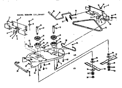 Mower Housing Diagram and Parts List for 13196467  Craftsman Lawn Mower