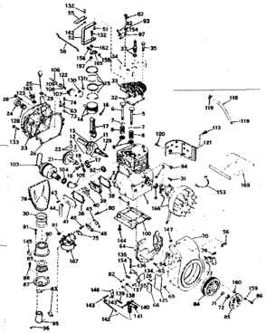 Basic Engine Diagram and Parts List for 143626082  Craftsman Engine