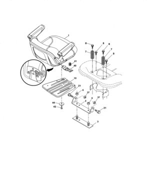 Seat Diagram and Parts List for 917986441  Craftsman Lawn Tractor
