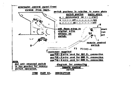 Connecting Remote Control Switch Diagram and Parts List for 5803183-4  Craftsman Engine