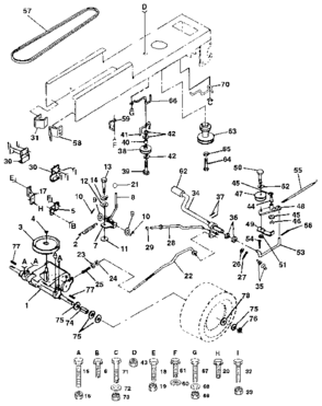 Drive Diagram and Parts List for 917255573  Craftsman Lawn Tractor