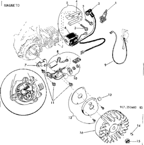 Starter Assembly Diagram and Parts List for 917351480  Craftsman Chainsaw