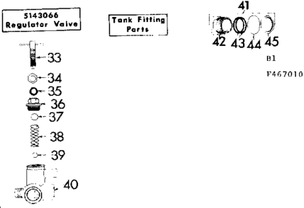 Regulator Valve And Tank Fittings Diagram and Parts List for 471467010  Craftsman Pressure Washer