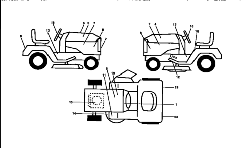 Decals Diagram and Parts List for 917258902  Craftsman Lawn Tractor