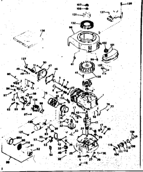 Basic Engine Diagram and Parts List for 143194042  Craftsman Engine