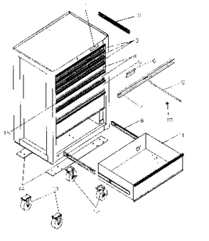 Cabinet Parts Diagram and Parts List for 706619472  Craftsman Tool Stand & Cart