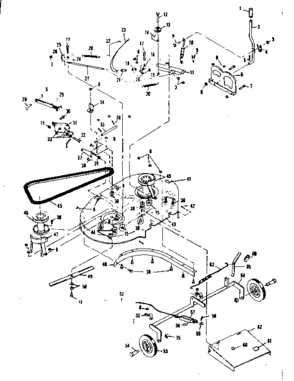 Mower Deck Diagram and Parts List for 536250931  Craftsman Lawn Tractor