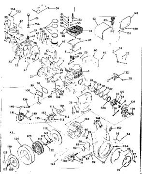 Basic Engine Diagram and Parts List for 143602102  Craftsman Engine